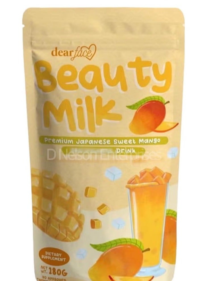Dear Face Beauty Milk Mango Drink – 180g | Whitening Drink with Collagen & Vitamins | Best Beauty Drink for Glowing Skin