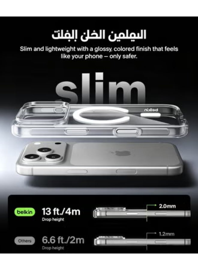 غطاء هاتف شفاف نحيف من nulled متوافق مع MagSafe، حماية من السقوط حتى 13 قدم - Image 2