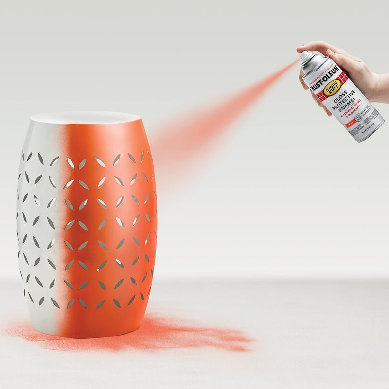 RUST-OLEUM رش طلاء روس-أوليوم 214084 يوقف الصدأ، 12 أونصة، برتقالي لامع - Image 5