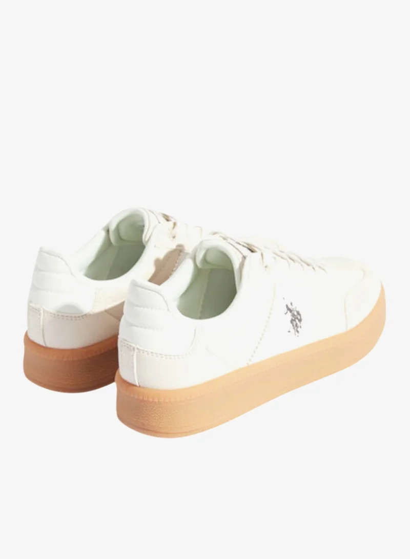 U.S. Polo Assn. Beige & White U.S. Polo Assn. SAMIRA GLB 5PR Women’s Beige & White Casual Sneakers | Lace-Up Platform Shoes with Gum Sole for Women | Best Price UAE