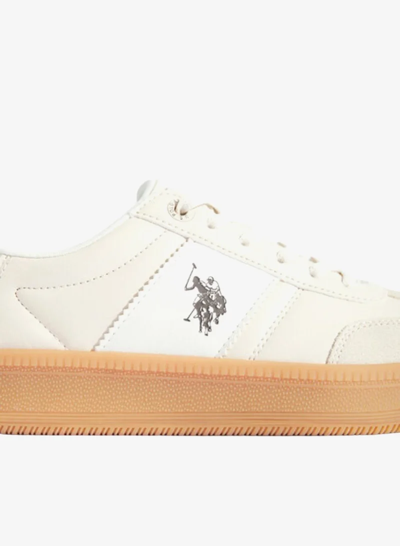 U.S. Polo Assn. Beige & White U.S. Polo Assn. SAMIRA GLB 5PR Women’s Beige & White Casual Sneakers | Lace-Up Platform Shoes with Gum Sole for Women | Best Price UAE