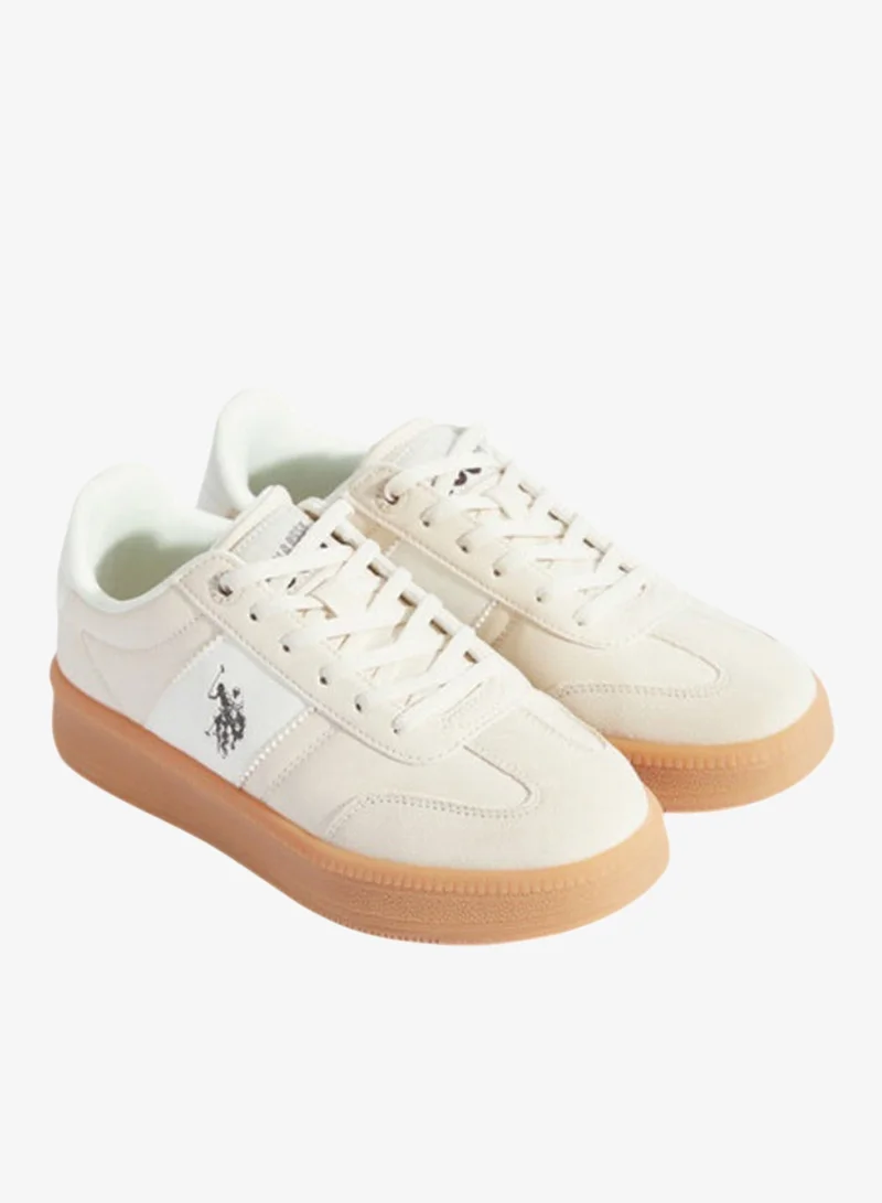 U.S. Polo Assn. Beige & White U.S. Polo Assn. SAMIRA GLB 5PR Women’s Beige & White Casual Sneakers | Lace-Up Platform Shoes with Gum Sole for Women | Best Price UAE