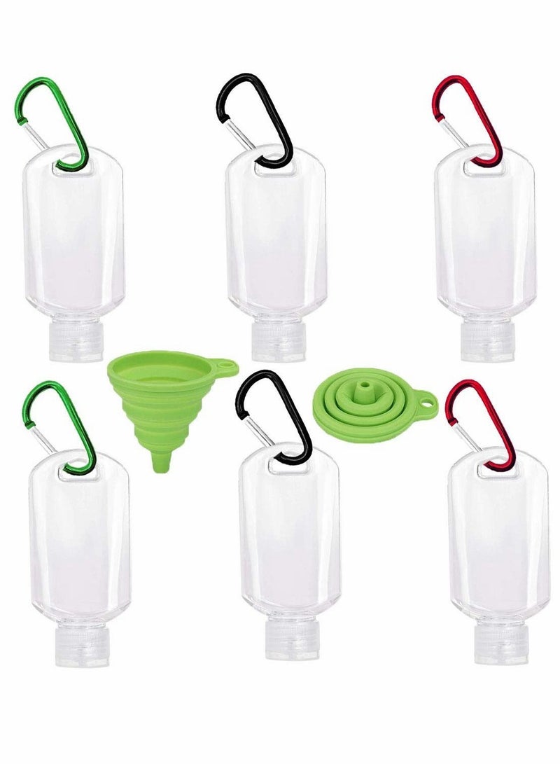 Y&D Travel Bottles with Keychain, Portable Plastic Bottles, Leakproof Squeeze Flip Cap, Empty Refillable Containers, for Hand Sanitizer Conditioner Body Wash Liquid 2oz/50ml - Image 1