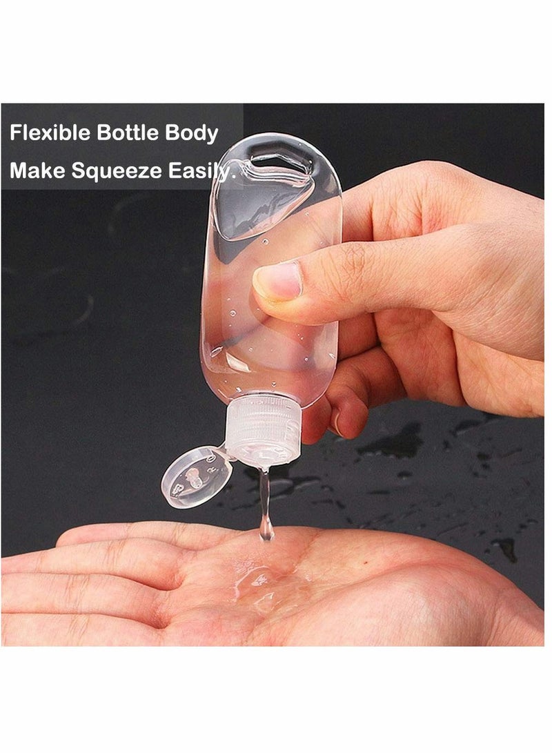 Y&D Travel Bottles with Keychain, Portable Plastic Bottles, Leakproof Squeeze Flip Cap, Empty Refillable Containers, for Hand Sanitizer Conditioner Body Wash Liquid 2oz/50ml - Image 2