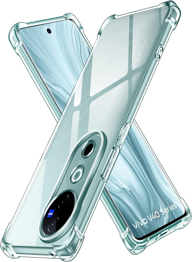 iVoler Cover for Vivo V40 5G, Shockproof Transparent Shock Absorption Case with Soft TPU Bumper, Slim Soft Silicone TPU Protective Case