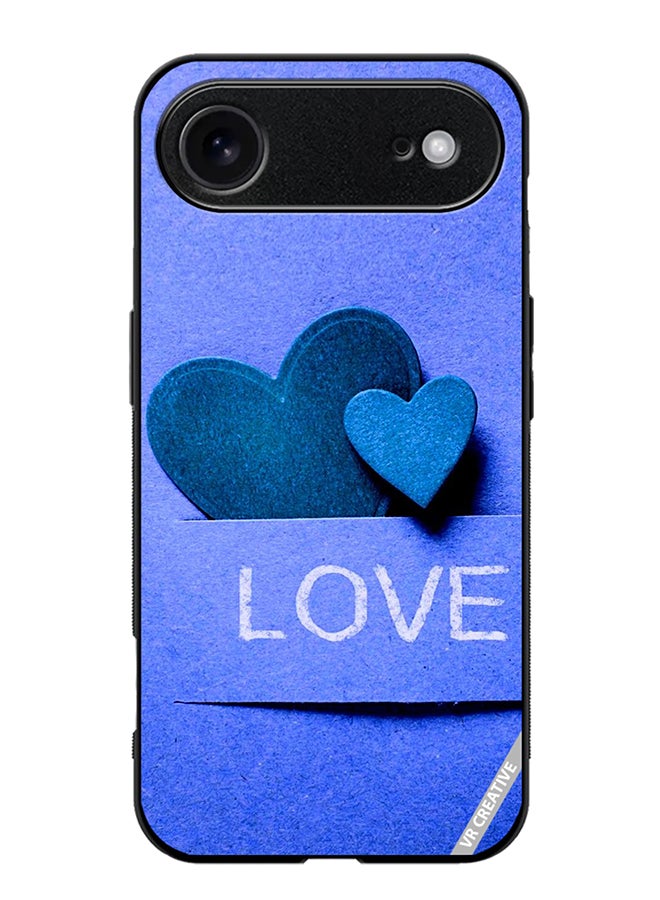 VR CREATIVE Protective Case Cover For Apple iPhone 17 Air Blue Love Heart Design Multicolour
