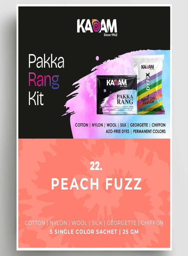 KADAM (LABEL) Kadam Pakka Rang Fabric Dye Colour | Peach Fuzz | 25g Pack | Includes DyFix Color Fixer | Permanent Fabric Dyes for Old Faded Jeans and Clothes - Image 1