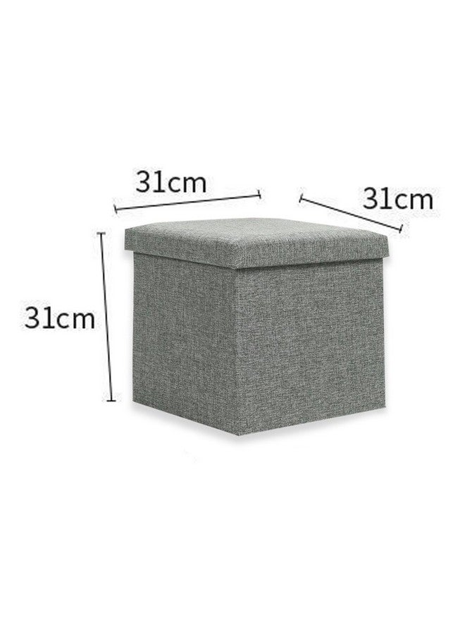 Kuber Industries MDF Pack of 2 Storage Stool|Square Toy Storage Box|Foot Rest Stool|Folding Seating Stool|Wardrobe Organizer for Clothes-Books|Storage Box for Living Room|M Zh007Gy|Gray,Grey - Image 3