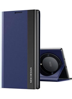 Honor X9A Case for with Stand Ultra Slim Shockproof Anti-Scratch Nano Adsorption TPU Flip Case for Honor X9A (Dark Blue)