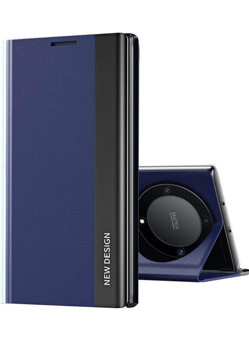 Generic - Honor X9A Case for with Stand Ultra Slim Shockproof Anti-Scratch Nano Adsorption TPU Flip Case for Honor X9A (Dark Blue) - Image 1