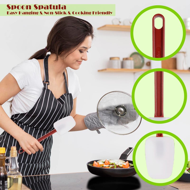 heffiso Silicone Rubber Spoonulas Pack of 3 (9.5/14/16-Inch)  Commercial Silicone Spoonulas  Commercial Rubber Spatulas  Commerical Spatulas for Baking  Resistant to 500?  Dishwasher Safe & BPA-Free - Image 3