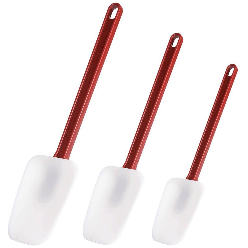 heffiso Silicone Rubber Spoonulas Pack of 3 (9.5/14/16-Inch)  Commercial Silicone Spoonulas  Commercial Rubber Spatulas  Commerical Spatulas for Baking  Resistant to 500?  Dishwasher Safe & BPA-Free - Image 1