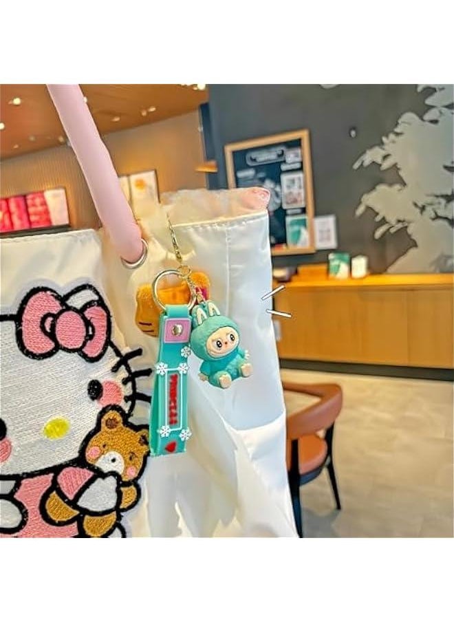 Arabest Cute Kawaii Labubu Keychain,Labubu Monsters Home Decoration,Silicone Key Ring Charms Accessories Gifts  - Image 4