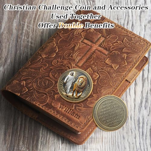 IELCJJ Prince of Peace Jesus Challenge Coin - Lion of Judah Revelation 5:5 Religious Coins - Inspirational Cross God Pocket Bible Verses Chip Token for Study - Good Luck Commemorative Gifts for Men Women - Image 5