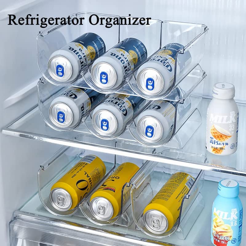 MosQuick® Refrigerator Wine and Water Bottle Holder, 4Pack Stackable Plastic Wine Rack Storage Organizer for Fridge, Cabinet, Pantry, Kitchen Countertops, Clear - Image 4