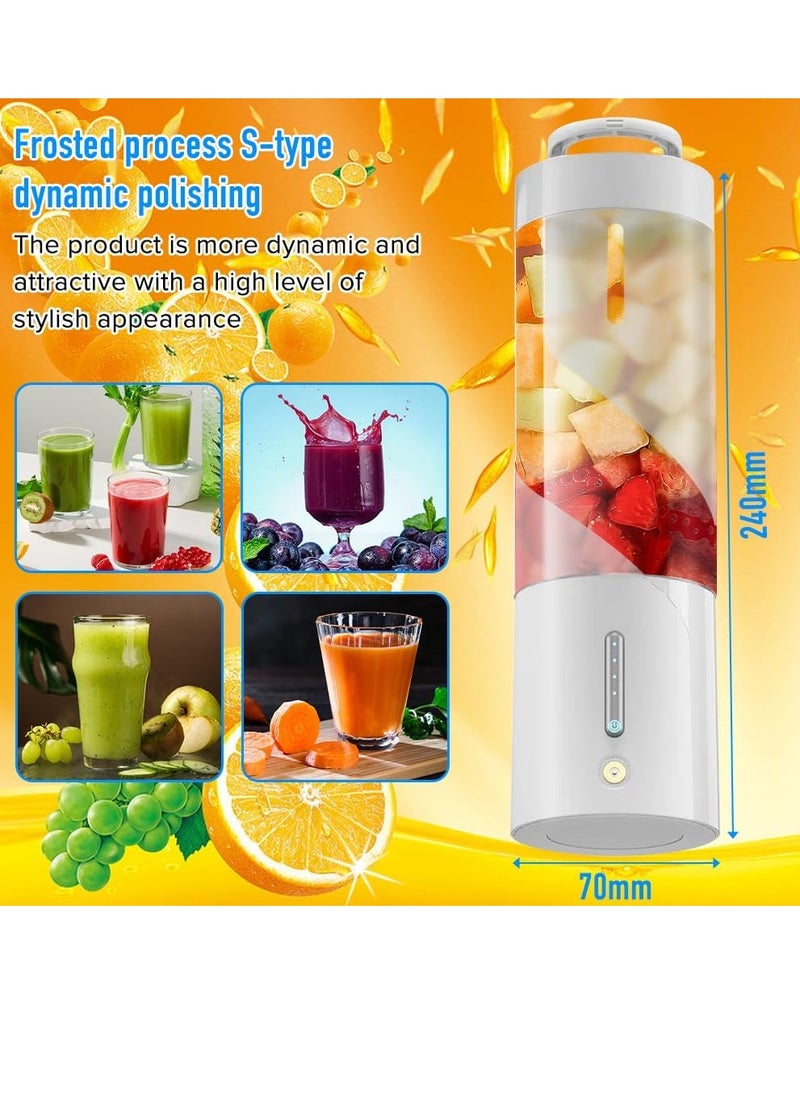Personal Compact Sports Blender, Mini Blender, Waterproof, 450ML Capacity, Frosted Case, Hidden Handheld, for Smoothies, Milkshakes, Fruit, Ice, Handheld Travel, Family
