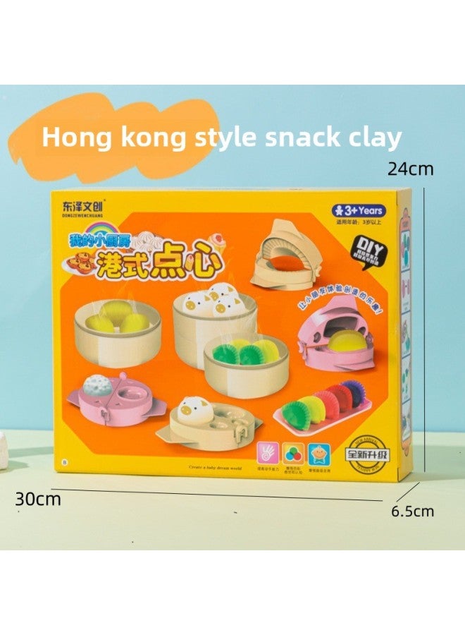 Creative Simulation Children Play House Toys 3-6 Years Old Girl Stall Supermarket Gift Toys A Set-Color:2019-9 Hong Kong Style Snack Clay - Image 1