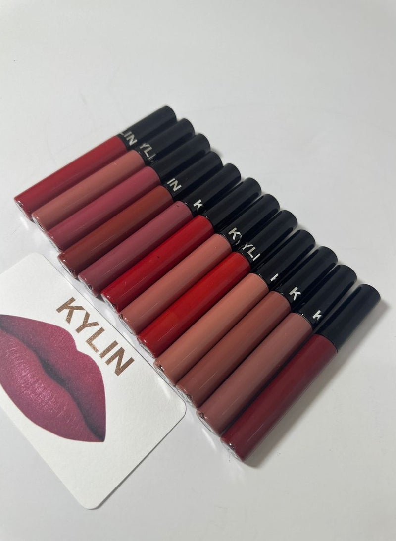 كايلين احمر شفاه سائله من 12 قطعه متعدده الالوان سهل الاستخدام - Image 2
