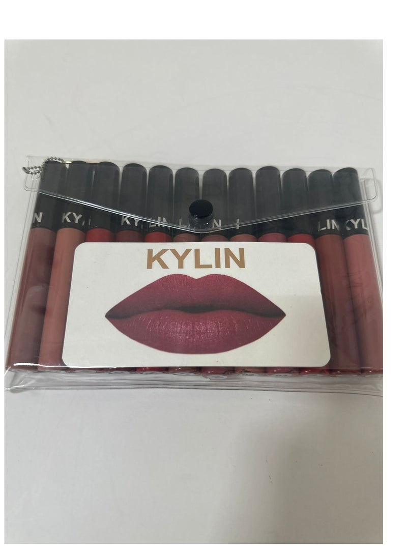 كايلين احمر شفاه سائله من 12 قطعه متعدده الالوان سهل الاستخدام - Image 5