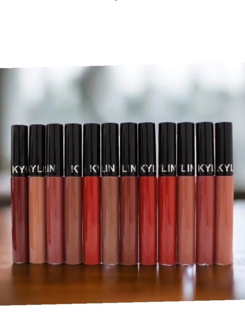 كايلين احمر شفاه سائله من 12 قطعه متعدده الالوان سهل الاستخدام - Image 1
