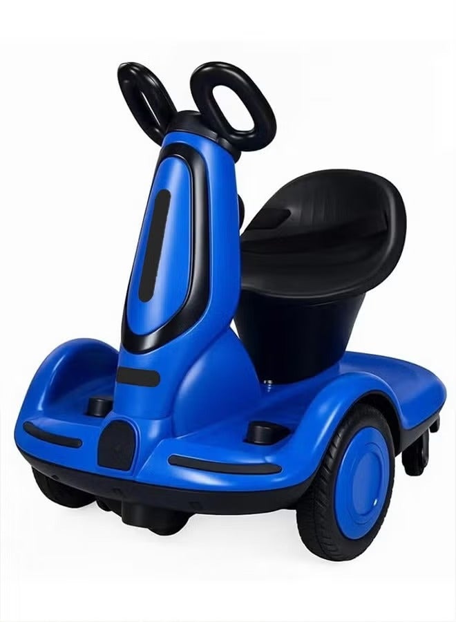Multi-function electric scooter blue for children, Three-wheel electric scooter blue with double drive, music and light, CN plug, styleKids Electric Car / Electric Scooter blue for Kids Girls Remote Control Car Toy - Image 1