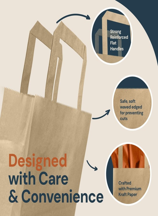 Reli. 5.25x3.25x8 in. Small Paper Bags with Handles | 110 Pack | Kraft Brown Paper Bags with Flat Handles Bulk | Ideal for Gifts, Retail, Shopping, Merchandise, Crafts - Image 4