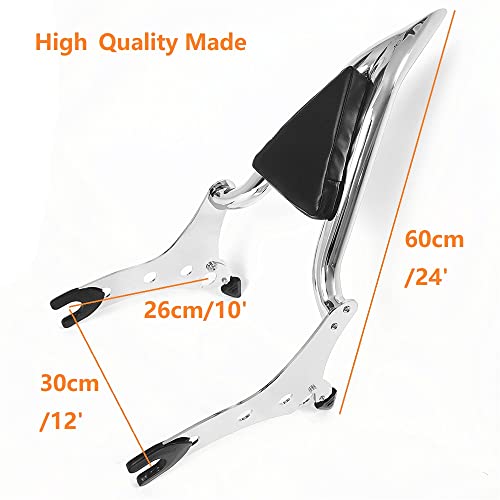 Fjpacemt Chrome Sissy Bar Passenger Backrest Rear Pad Fit for Indian 2014-2022 2023 Chieftain Roadmaster Springfield Challenger Dark Horse(Not Fit Chief 2021+ Models) - Image 5