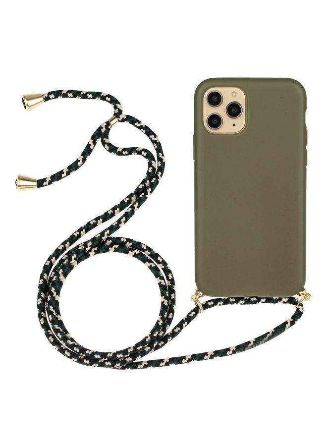 اس-توب جراب لهاتف iPhone 16 Pro Max مصنوع من مادة قش القمح + جراب هاتف TPU مع حبل - Image 1