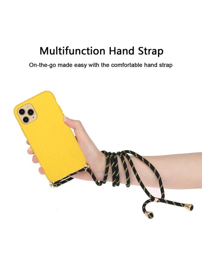 اس-توب جراب لهاتف iPhone 16 Pro Max مصنوع من مادة قش القمح + جراب هاتف TPU مع حبل - Image 3