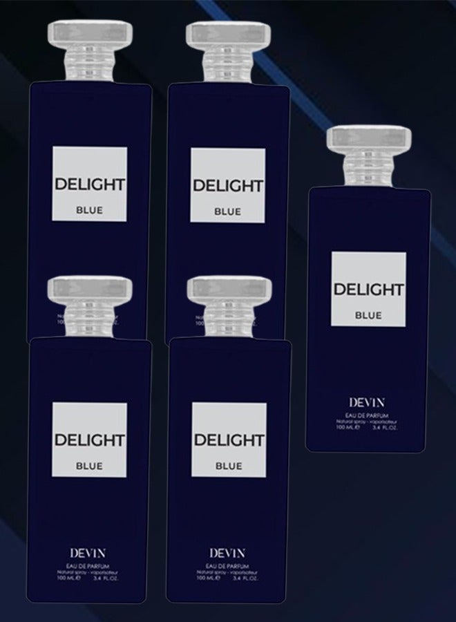 DEVIN 5 Pieces Delight Blue Perfume 100ml EDP - Image 1