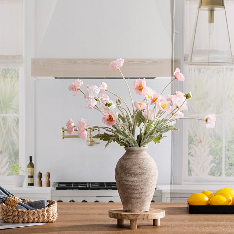 Vanselia Ceramic Flower Vase Home Decor - Large Farmhouse Table Vases Rustic Vintage Living Room Kitchen Bedroom Decorations for House Book Shelf Office Coffee Desk Dining Fireplace (9" Retro) - Image 5