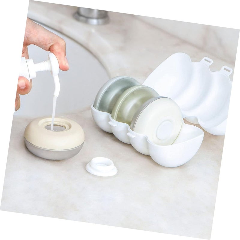 4 sets Bottle Balm Type Jars Multi-function Use with Empty Cosmetic Dispensers Case Nail Daily Press of Accessory White Cases Toiletries Pump Dispenser Containers Shampoo Sample - Image 4