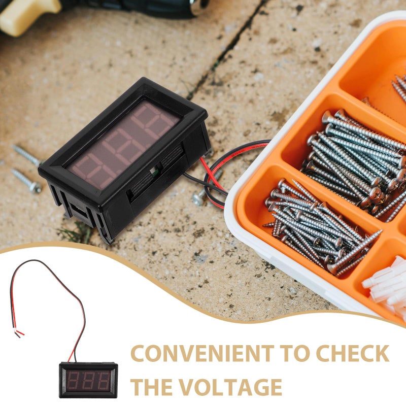 Mini Blue LED Digital Voltmeter 5 120V 2 Wire Car Battery Voltage Tester Monitor - Image 5