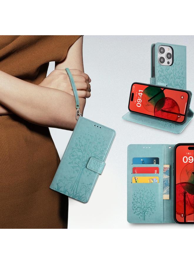 S-TOP Case For Rakuten Big S Tree & Deer Embossed Leather Phone Case - Image 2