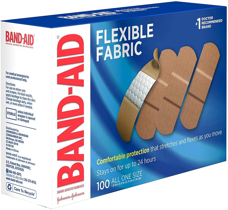 Johnson & Johnson JJ4444 Band-Aid Woven Adhesive Bandages, 1" x 3", Tan (Box of 100) - Image 3
