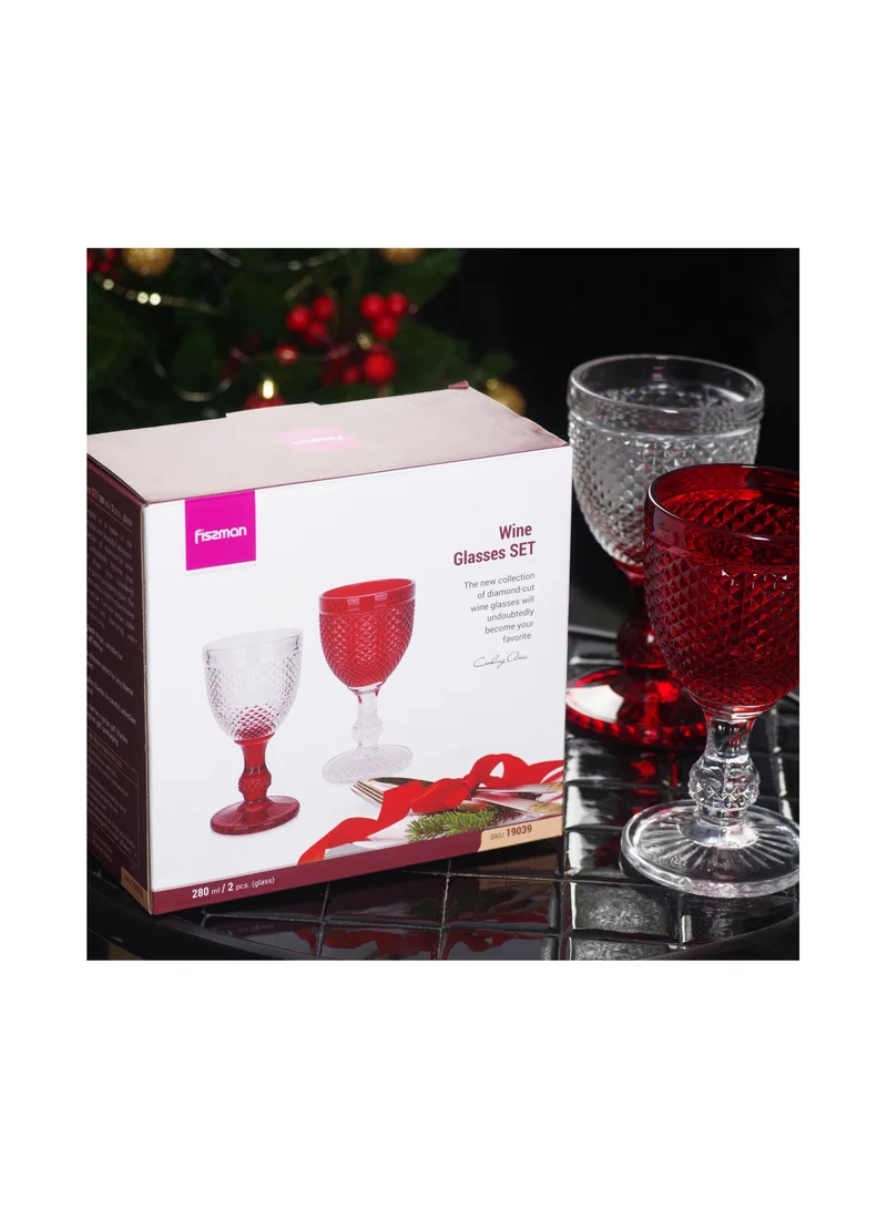 Fissman  2pc Wine Glass Set 280ml  | Best Price UAE