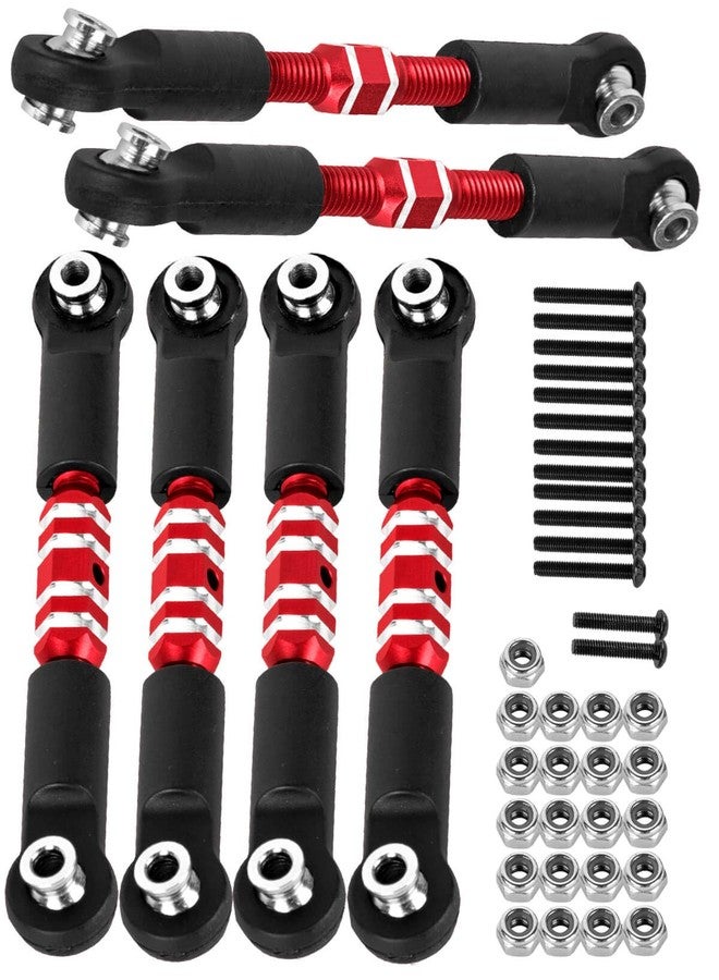 hopsupRC RC Aluminum Adjustable Turnbuckles Camber Links Toe Link Upgrades Part for 1/10 Senton/Granite/Vorteks 3S BLX(Mega 550).Alloy Adjustable Turnbuckles Hops Up.Red(6PCS) - Image 1