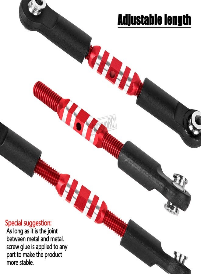hopsupRC RC Aluminum Adjustable Turnbuckles Camber Links Toe Link Upgrades Part for 1/10 Senton/Granite/Vorteks 3S BLX(Mega 550).Alloy Adjustable Turnbuckles Hops Up.Red(6PCS) - Image 4