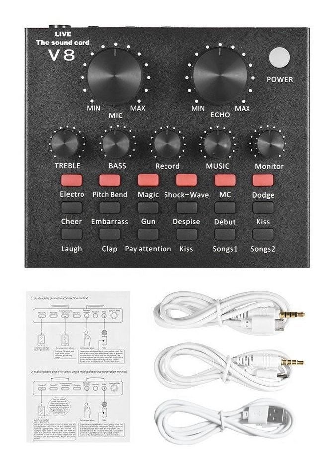 Gravity V8 LIVE SOUND CARD AND VM-800 CONDENSER MICROPHONE BUNDLE PACK (GOLD/BLACK) - Image 2