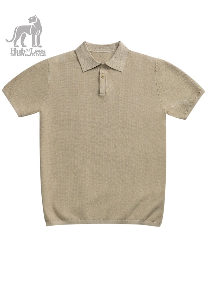 Men’s Knitted Polo T-Shirt – Summer Comfort with Anti-Bacterial Freshness