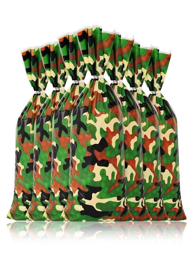 Lecpeting 100 Pcs Camouflage Treat Bags Camo Print Cellophane Candy Bags Army Party Favor with Twist Ties for Camouflage Theme Birthday Party Supplies - Image 4