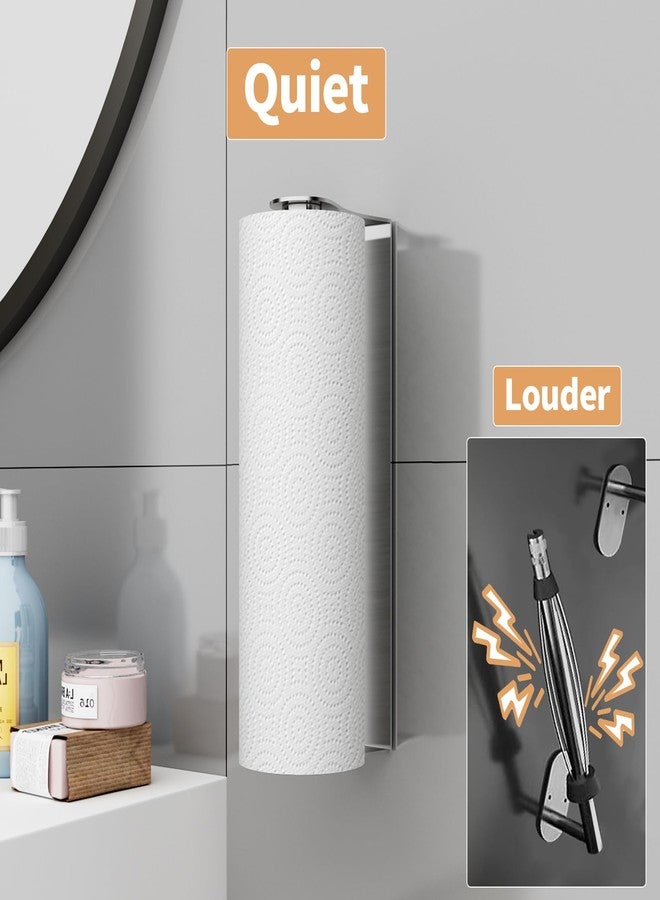 PAROTO Paper Towel Holder Under Cabinet, Wall Mount Paper Towel Holder for Kitchen Bathroom, Stainless Steel, Adhesive or Screws, Silver - Image 4