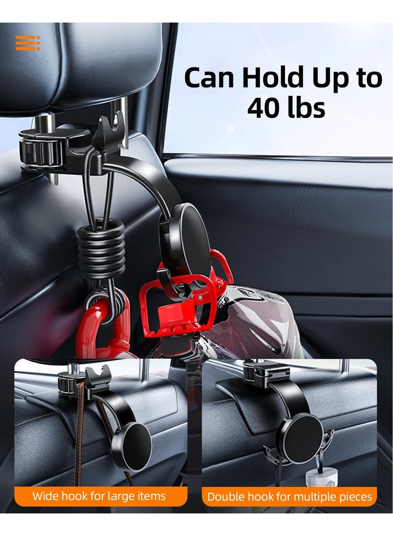 SYOSI Headrest Hook for Car Seat Back, with Magnetic Phone Holder, Multifunctional Car Seat Hooks for Purses And Bags Handbag Grocery Bag, Purse Hanger Car Organizers And Storage Accessories for Women  - Image 2