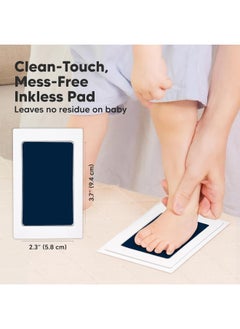 KeaBabies 4-Pack Inkless Hand and Footprint Kit - Ink Pad for Baby Hand and Footprints - Dog Paw Print Kit, Dog Nose Print Kit - Baby Footprint Kit, Clean Touch Baby Foot Printing Kit, Handprint Kit (Navy)  - Image 2