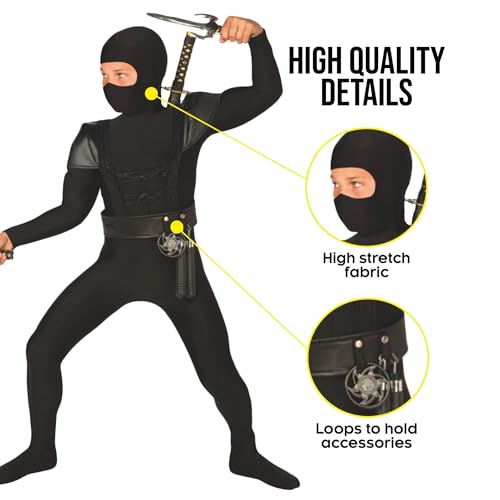 Morph Kids Ninja Costume, Ninja Costumes for Boys, Boys Halloween Costume, Halloween Costumes for Kids, Large - Image 3