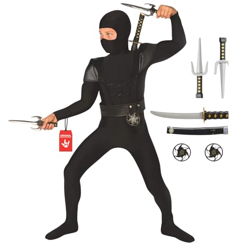 Morph Kids Ninja Costume, Ninja Costumes for Boys, Boys Halloween Costume, Halloween Costumes for Kids, Large - Image 1