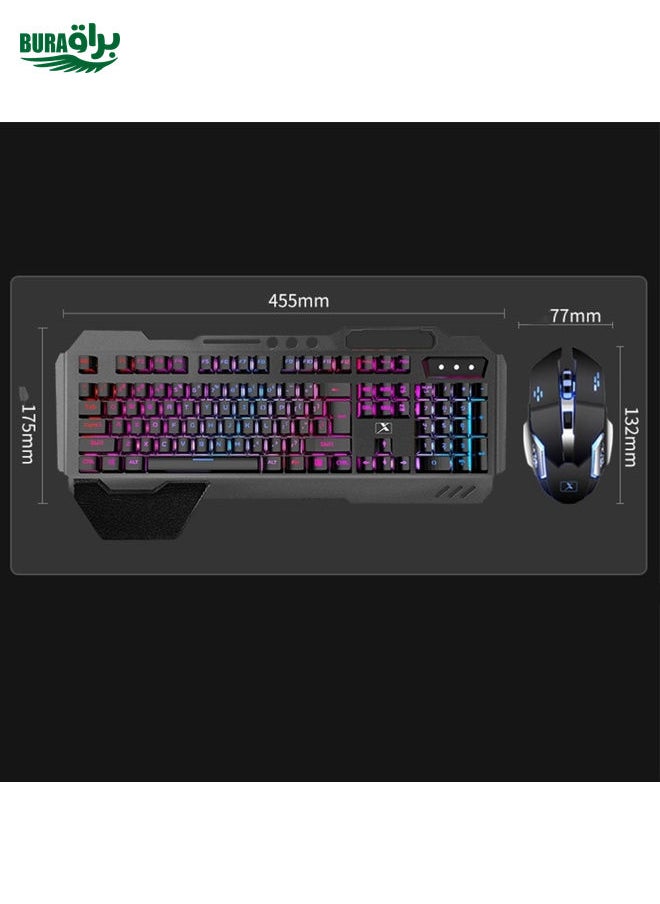 K680 RGB Rechargeable Gaming Wireless Keyboard and Mouse Set(Black)