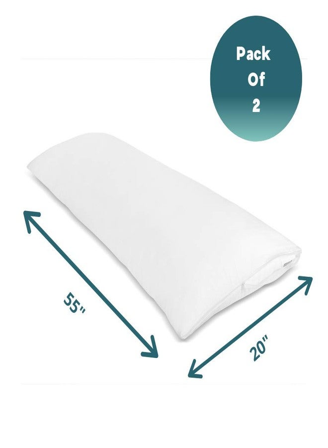 Micropuff Body Size (20 X 55) Pillow Protectors with Zipper - 2 Pack - Soft and Breathable Hypoallergenic Pillow Cover. Pillowcase Protects Against Stains, Spills, and Perspiration. - Image 3