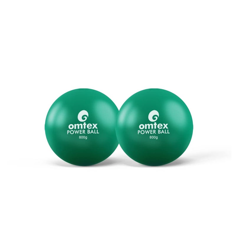 omtex Weighted Balls 800g for Power Hitting, Batting and Pitching Training Suitable for Teenager & Athlete, Build Strength and Muscle, Improve Technique and Form (Green Pack of 2) - Image 1