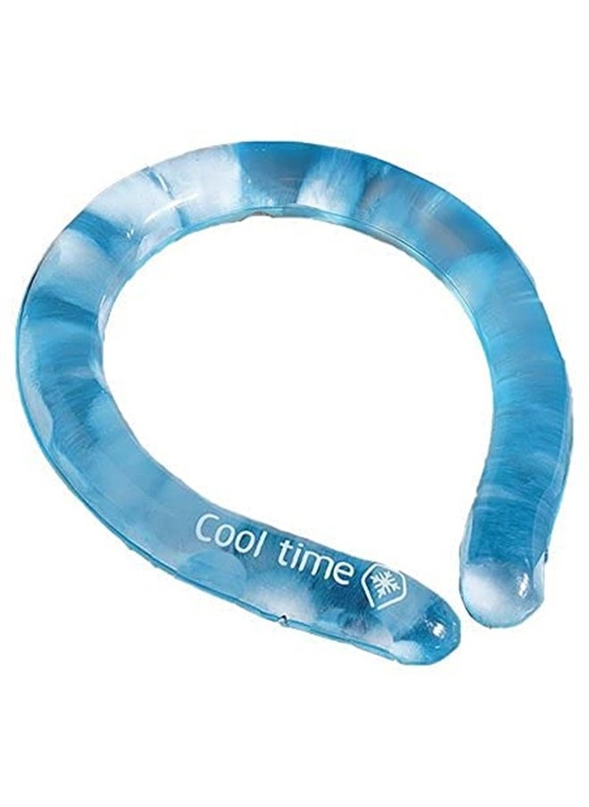 CoolTimeUSA Neck Cooling Tube | Wearable Cooling Neck Wraps for Summer Heat I Hands Free Cold Pack | Reusable Neck Cooler (Blue)  - Image 1
